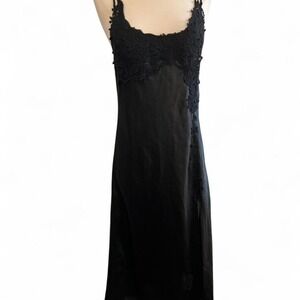 Black Lace slip night gown dress goth whimsigoth